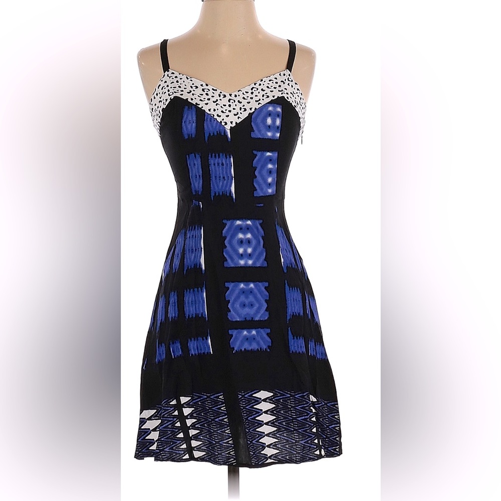 Made For Impulse Fashion Week New Blue Sleeveless Dress Sz M